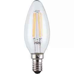 TCP LED Filament Clear Candle 4W E14 Light Bulb - 3 Pack