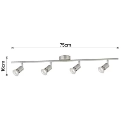 Rochdale 4 Lamp Spotlight Bar - Brushed Stainless Steel -Lighting Promotion Store 12813665 1874843086172161