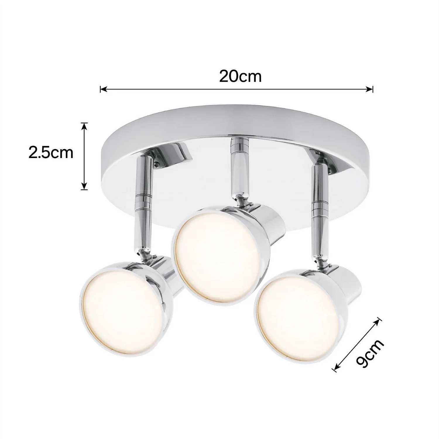 Apollo 3x 5W Round Plate LED Spotlight - Chrome 6 Apollo 3x 5W Round Plate LED Spotlight - Chrome - Image 4