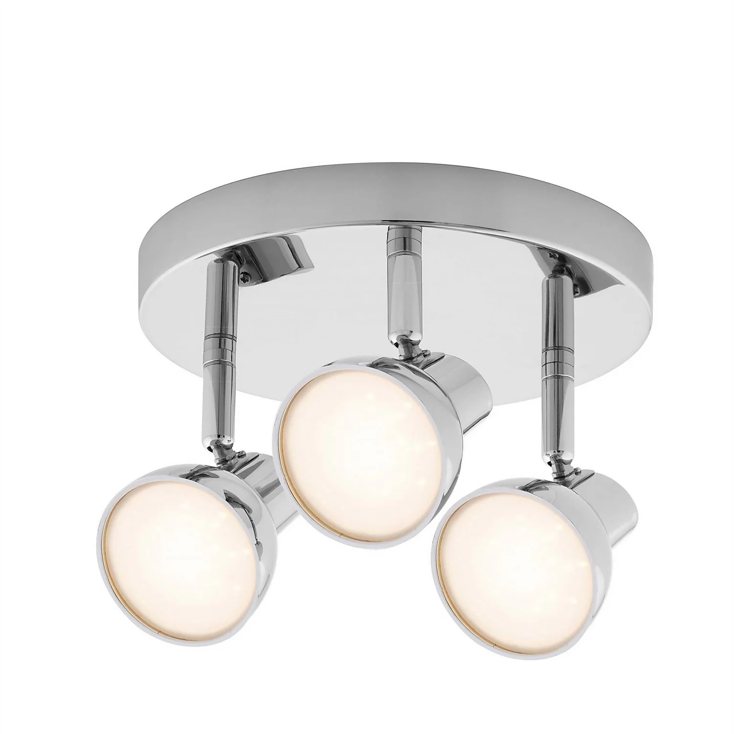Apollo 3x 5W Round Plate LED Spotlight - Chrome 3 Apollo 3x 5W Round Plate LED Spotlight - Chrome