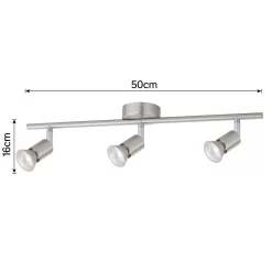 Rochdale 3 Lamp Spotlight Bar - Brushed Stainless Steel -Lighting Promotion Store 12815760 3884843350415341