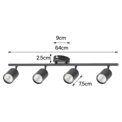 Travis 4 Light Spotlight Bar - Black -Lighting Promotion Store 12817922 1014843359507162