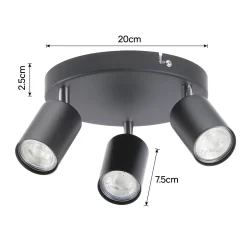 Travis 3 Light Spotlight Plate - Black -Lighting Promotion Store 12818059 1454843359658107