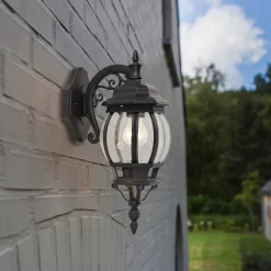 Lutec Canterbury E27 Outdoor Wall Lantern - Black