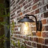 Lutec Cate E27 IP44 Outdoor Wall Lantern - Black With Rust Effect