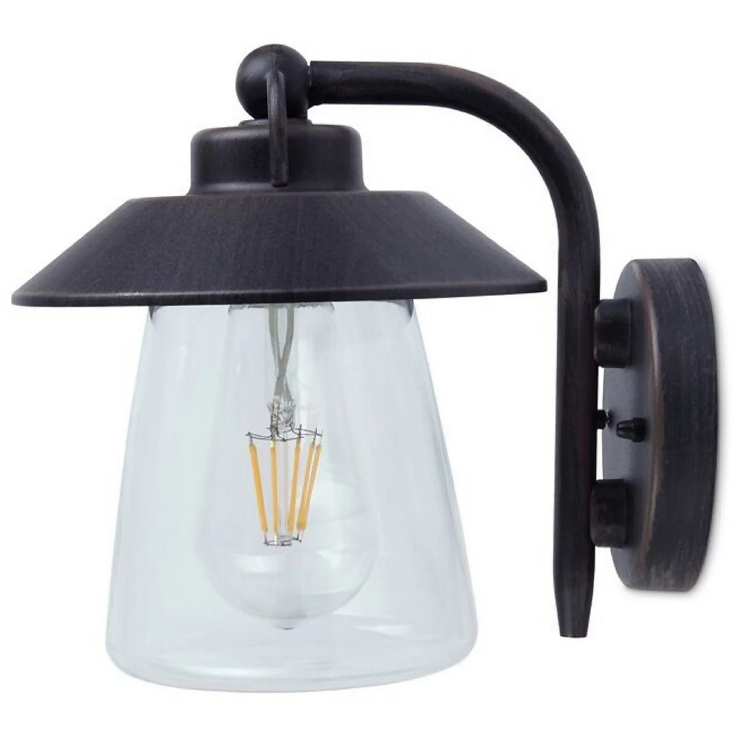 Lutec Cate E27 IP44 Outdoor Wall Lantern - Black With Rust Effect 4 Lutec Cate E27 IP44 Outdoor Wall Lantern - Black With Rust Effect - Image 2