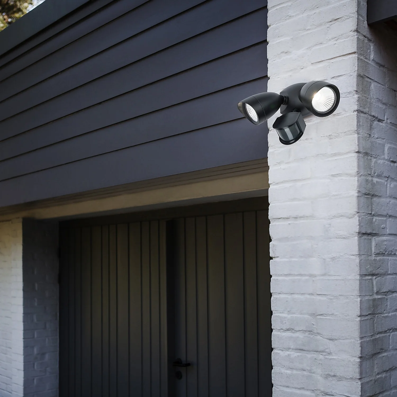 Lutec Shrimp Twin Head LED PIR Outdoor Wall Light - Black 4 Lutec Shrimp Twin Head LED PIR Outdoor Wall Light - Black - Image 3