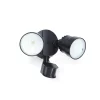 Lutec Shrimp Twin Head Outdoor LED PIR Wall Light - Black
