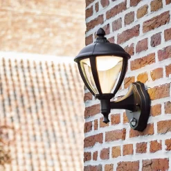 Lutec Unite LED PIR Outdoor Wall Light - Black