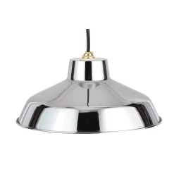 Retro Metal Easy Fit Pendant Light Shade - Chrome