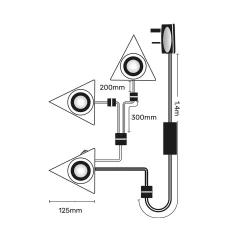 Arlec 3 Pack LED Triangle Cabinet Lights -Lighting Promotion Store 12825180 8295007594561258