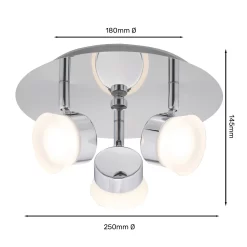 Paisley LED Bathroom Round Plate Spotlight - 3 X 4.5W -Lighting Promotion Store 12826177 5284958071805718