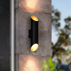 Eglo Agolada Outdoor LED Wall Light - Black & Copper