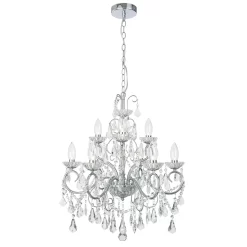 Vela 9 Light Bath Chandelier - Chrome