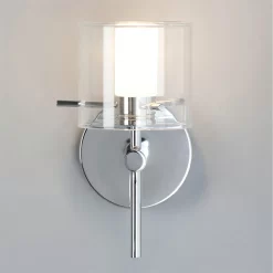 Gene Clear Cylinder Wall Light - Chrome -Lighting Promotion Store 12832044 5044832982742443