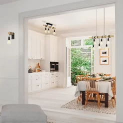 Eglo Townshend Flush Light - Black & Brown -Lighting Promotion Store 12836409 5744938953678031