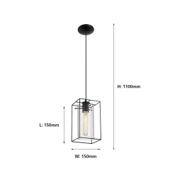 Eglo Loncino 1 Light Pendant Light - Black -Lighting Promotion Store 12836513 2014833169518078