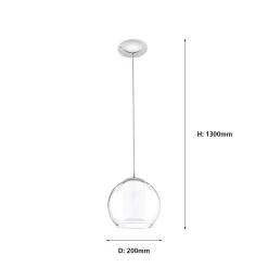Eglo Bolsano 1 Light Pendant Light - Chrome -Lighting Promotion Store 12836627 1034833236213199