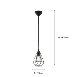 Eglo Tarbes Small Pendant Light - Black -Lighting Promotion Store 12836707 3934833169282890