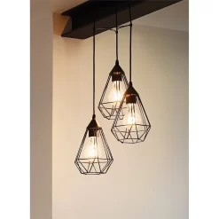 Eglo Tarbes 3 Light Cluster Pendant Light - Black -Lighting Promotion Store 12836712 1234833169518642