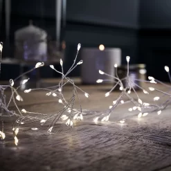 480 LED Silver Copper Wire Cluster Christmas Lights - Warm White