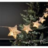 10 White Glitter Star Christmas String Lights (Battery Operated)