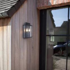 Lutec Holly Outdoor Wall Lantern - Black -Lighting Promotion Store 12840506 2834952656948407