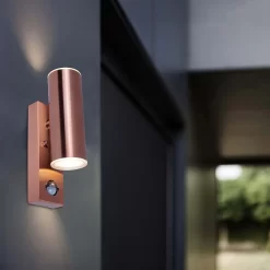 Lutec Rado Up & Down Outdoor Wall Light With PIR Motion Sensor - Copper -Lighting Promotion Store 12840519 1674952691589788
