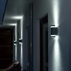 Lutec Focus 2x GU10 Outdoor Wall Light - Anthracite -Lighting Promotion Store 12840637 5994952643207051