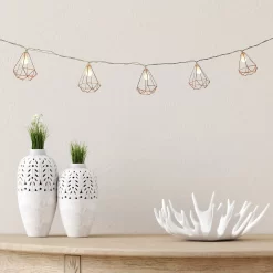 None Copper Geo Battery String Lights