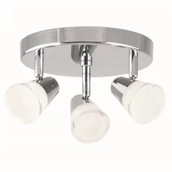 Rhea 3 Lamp Spotlight Plate - Polished Chrome