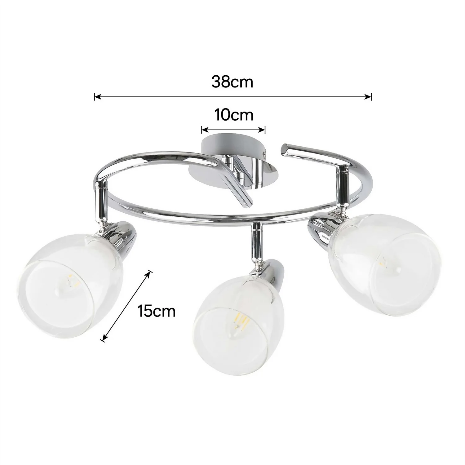 Eliza 3 Lamp Spotlight Plate - Chrome 7 Eliza 3 Lamp Spotlight Plate - Chrome - Image 5