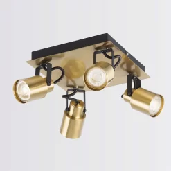 Lucy 4 Lamp Spotlight Bar - Gold & Black -Lighting Promotion Store 12882219 1344843518603432