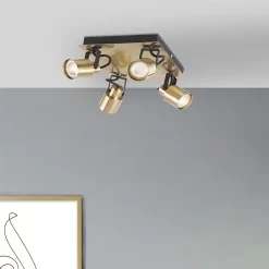 Lucy 4 Lamp Spotlight Bar - Gold & Black -Lighting Promotion Store 12882219 1494843518635151