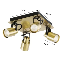 Lucy 4 Lamp Spotlight Bar - Gold & Black -Lighting Promotion Store 12882219 2174843518697521
