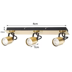 Lucy 3 Lamp Spotlight Plate - Gold & Black -Lighting Promotion Store 12882221 1804843518979659