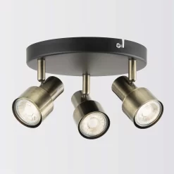Noah 3 Lamp Spotlight Plate - Black & Antique Brass -Lighting Promotion Store 12882222 9364843519083666