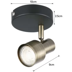 Noah Single Lamp Spotlight - Black & Antique Brass -Lighting Promotion Store 12882223 1074843519046109