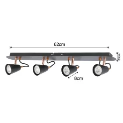 Emma 4 Lamp Spotlight Bar - Black & Copper -Lighting Promotion Store 12882225 1894843519498722