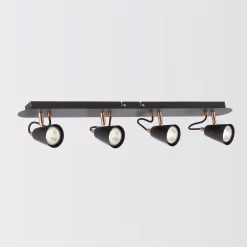 Emma 4 Lamp Spotlight Bar - Black & Copper -Lighting Promotion Store 12882225 1914843519450953