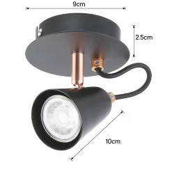 Emma Single Lamp Spotlight - Black & Copper -Lighting Promotion Store 12882227 4824843519317123