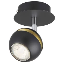 Austin Single Lamp Spotlight - Black & Gold