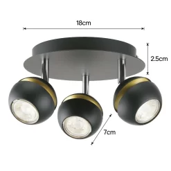 Austin 3 Lamp Spotlight Plate - Black & Gold 12 Austin 3 Lamp Spotlight Plate - Black & Gold -Lighting Promotion Store 12882230 1284843520225160