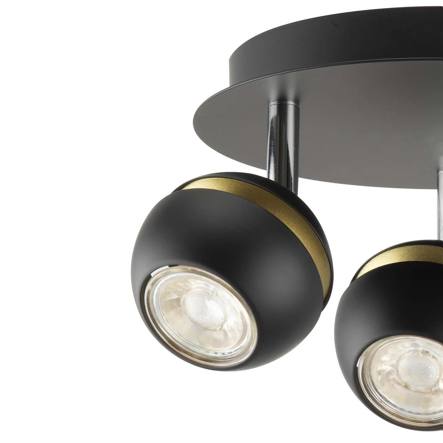 Austin 3 Lamp Spotlight Plate - Black & Gold 6 Austin 3 Lamp Spotlight Plate - Black & Gold - Image 4