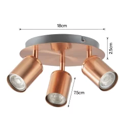 Rose 3 Lamp Spotlight Plate - Rose Gold -Lighting Promotion Store 12882234 1574843521166152