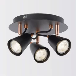 Emma 3 Lamp Spotlight Plate - Black & Copper -Lighting Promotion Store 12882237 3454843519363494
