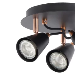 Emma 3 Lamp Spotlight Plate - Black & Copper -Lighting Promotion Store 12882237 9534843519392153