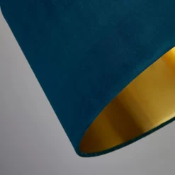 House Beautiful Samet Velvet Drum Shade - Teal - 45cm 11 House Beautiful Samet Velvet Drum Shade - Teal - 45cm -Lighting Promotion Store 12882896 1814861119886728