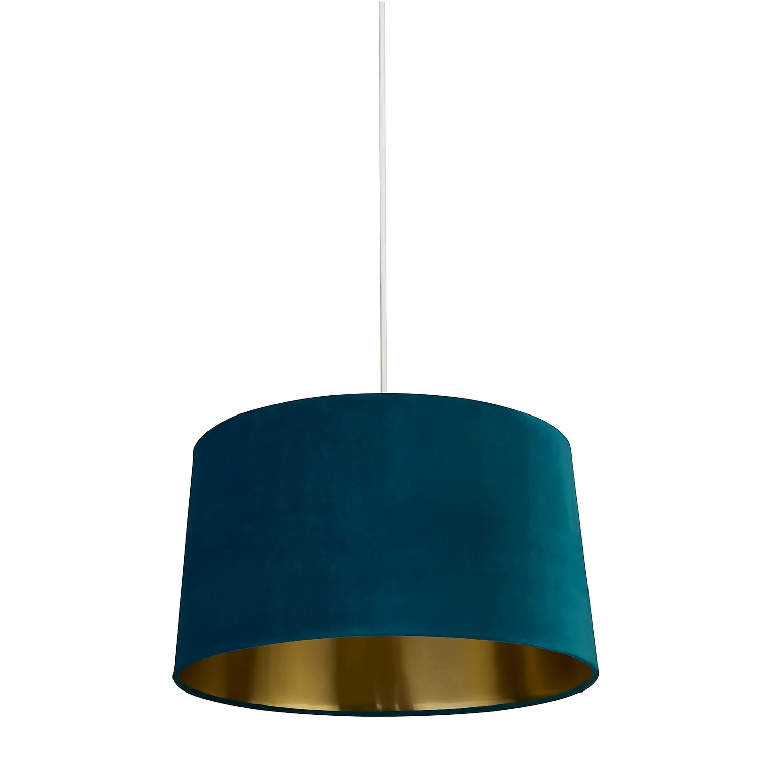 House Beautiful Samet Velvet Drum Shade - Teal - 45cm 6 House Beautiful Samet Velvet Drum Shade - Teal - 45cm - Image 4