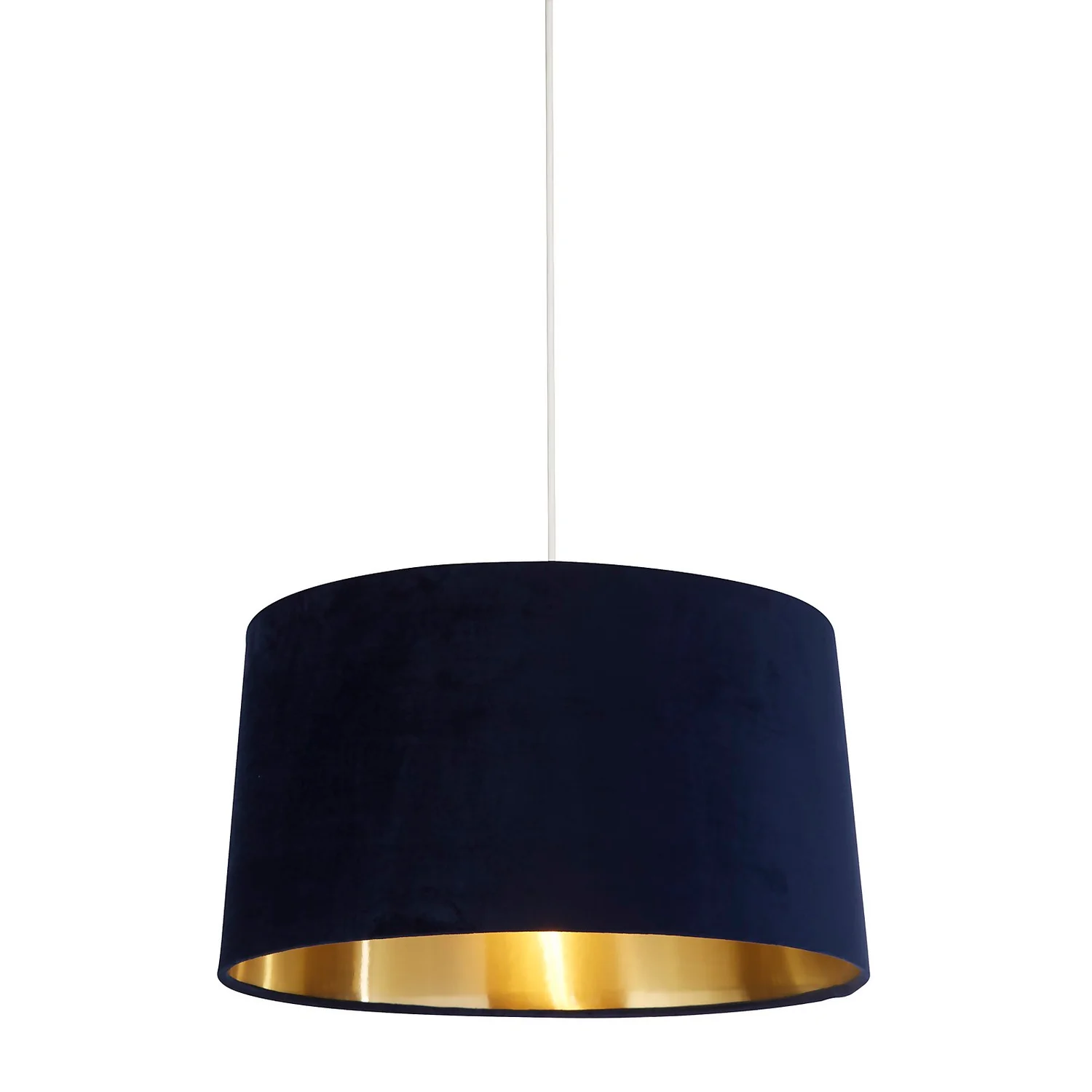 House Beautiful Samet Velvet Drum Shade - Navy - 45cm 3 House Beautiful Samet Velvet Drum Shade - Navy - 45cm